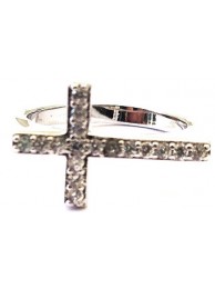 CROSS SILVER FLAT RING