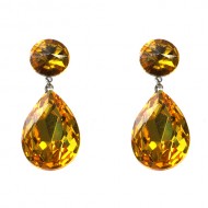 GOLDEN YELLOW CRYSTAL DROP EARRINGS GOLDEN YELLOW CRYSTAL DROP EARRINGS