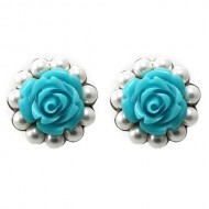 LA FLOR-ECITA TURQUESA EARRINGS LA FLOR-ECITA TURQUESA EARRINGS