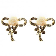 CARVED VINTAGE ROSE EARRINGS CARVED VINTAGE ROSE EARRINGS