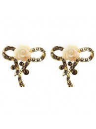 CARVED VINTAGE ROSE EARRINGS