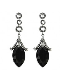BROOK-LYNN BLACK DROP EARRING