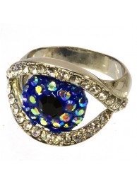 SILVER EVIL EYE RING 