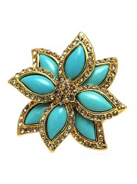 BOHO GOLD AND TURQUOISE RING