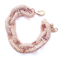 "BROOK-LYNN"  ROSE GOLD GOLD PAVE JUMBO CHAIN BRACELET