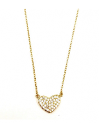 "LOVE CHARM" STERLING SILVER PLATED GOLD NECKLACE