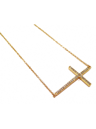 "VANESSA" GOLD STERLING CROSS NECKLACE