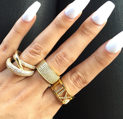 "CZ" CUBIC ZIRCONIUM  MUJER BAND RING